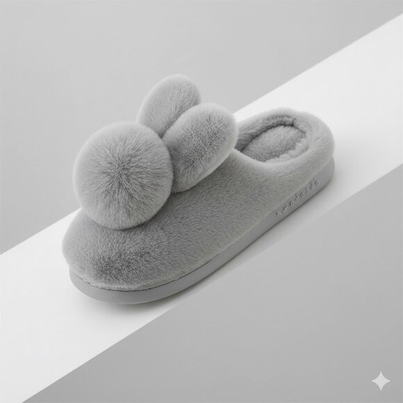 Ultra-Soft Faux Fur Memory Foam Slides - Cute Rabbit Design - Picture 4 of 4